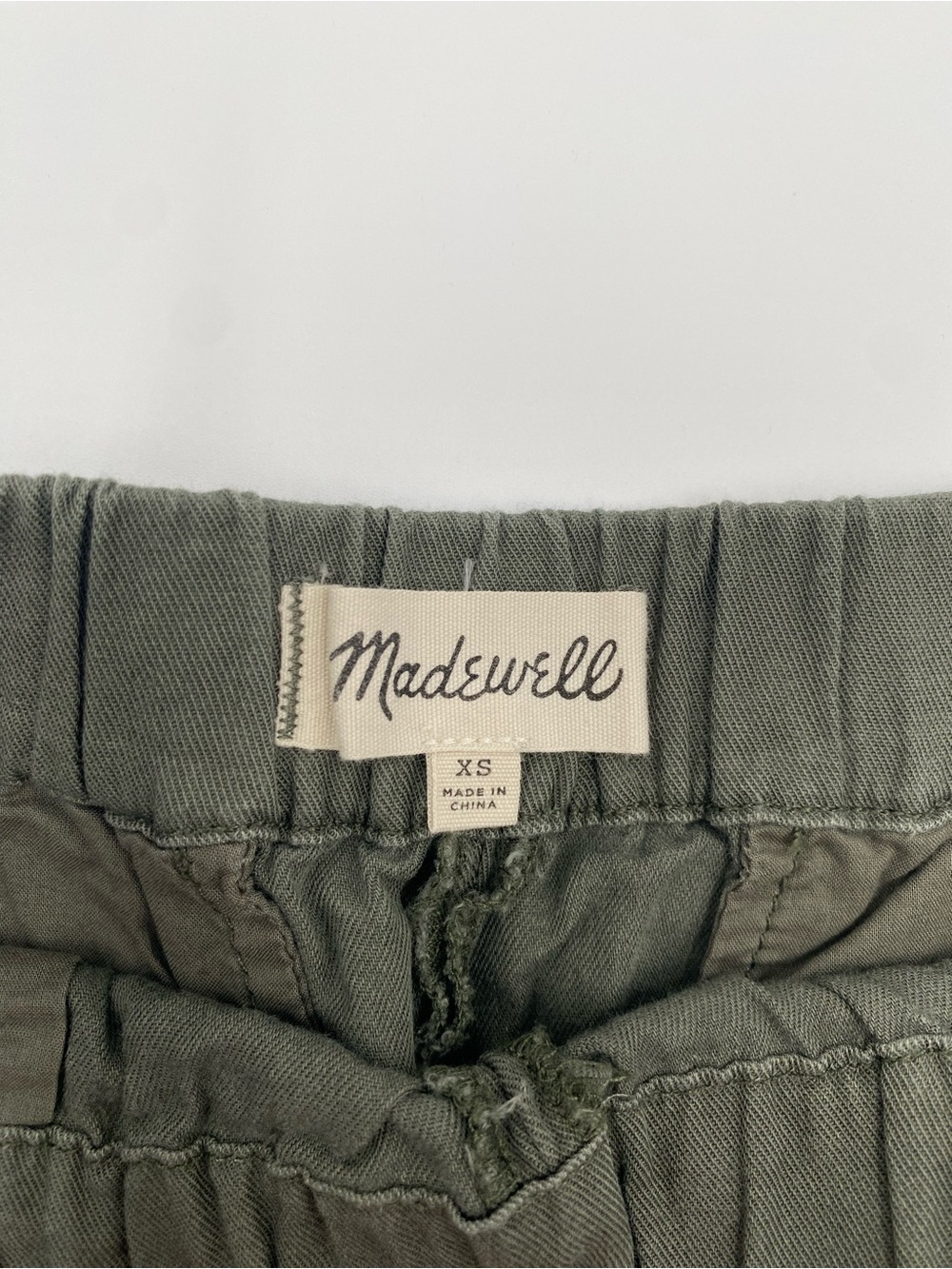 Madewell Dark Olive Elastic-Waist Shorts - Picture 2 of 4